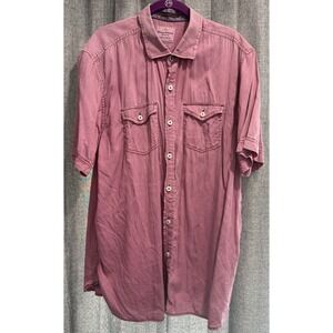 Tommy Bahama Jeans Shirt Mens XL Pinkish Purple Island Crafted Button Down SS